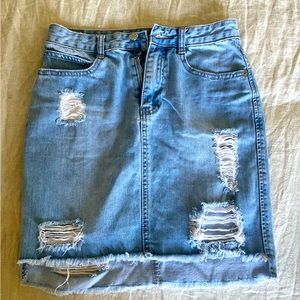 Distressed Demin Skirt | Y2K